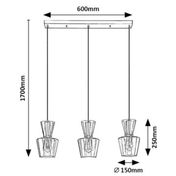 Rabalux - Пендел 3xE27/60W/230V