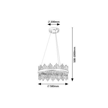 Rabalux - LED Пендел LED/36W/230V 3000/4000/6000K златист