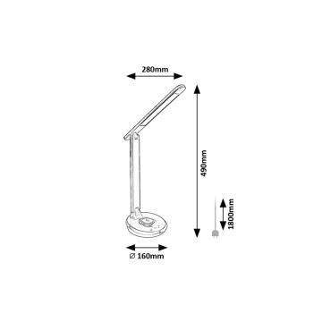 Rabalux - LED RGB Димируема сензорна настолна лампа LED/6W/230V 3000/4000/5000K черен