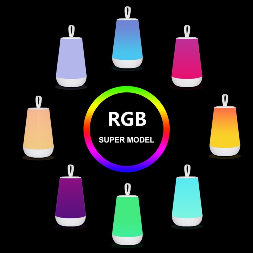 Rabalux - LED RGB Димируема акумулаторна настолна лампа LED/2W/5V 3000K 1800 mAh