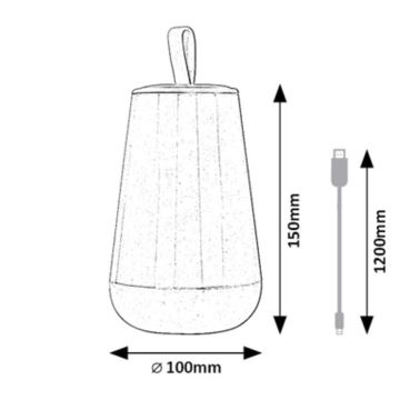 Rabalux - LED RGB Димируема акумулаторна настолна лампа LED/2W/5V 3000K 1800 mAh