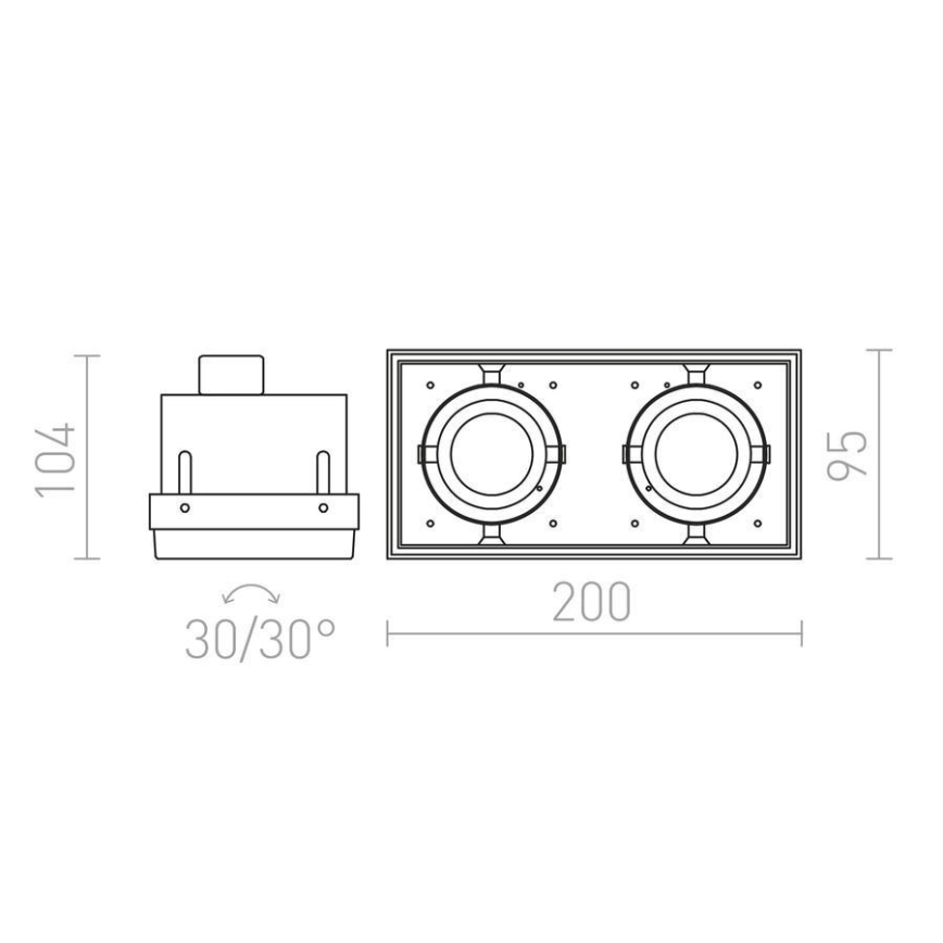 RED - Design Rendl - R12053 - Лампа за вграждане ELECTRA 2xGU10/50W/230V