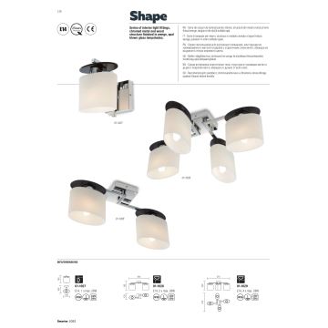 Redo 01-1029 - Полилей за повърхностен монтаж SHAPE 4xE14/28W/230V