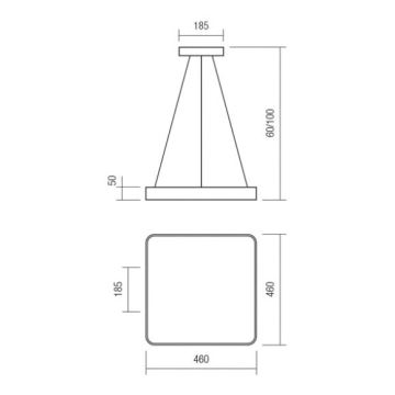 Redo 01-1124 - LED Пендел SCREEN LED/48W/230V 3000K