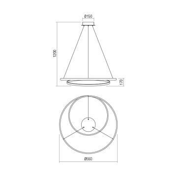 Redo 01-1793 - LED Димируем пендел TORSION LED/29W/230V Ø 55 см бял