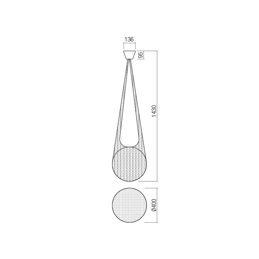 Redo 01-1974 - LED Пендел ALLURIA 1xE27/10W/230V Ø 40 см