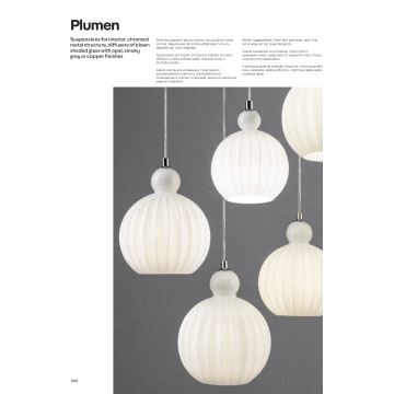 Redo 01-2069 - Пендел PLUMEN 6xE14/42W/230V сив