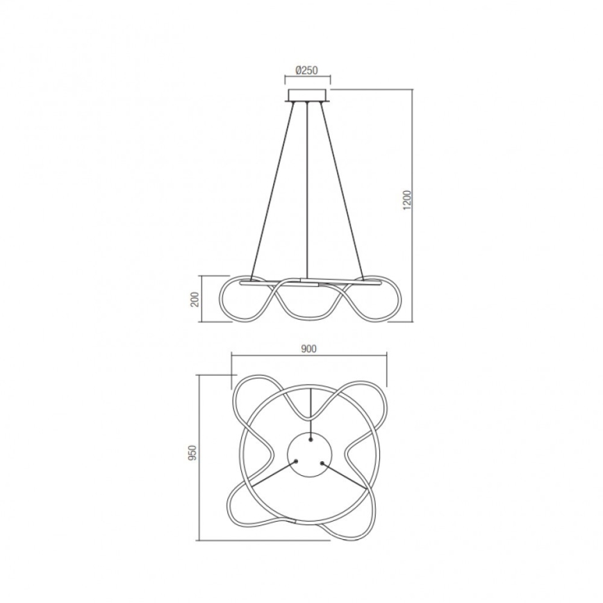 Redo 01-2112 - LED Димируем пендел CORRAL LED/60W/230V 3000K златист