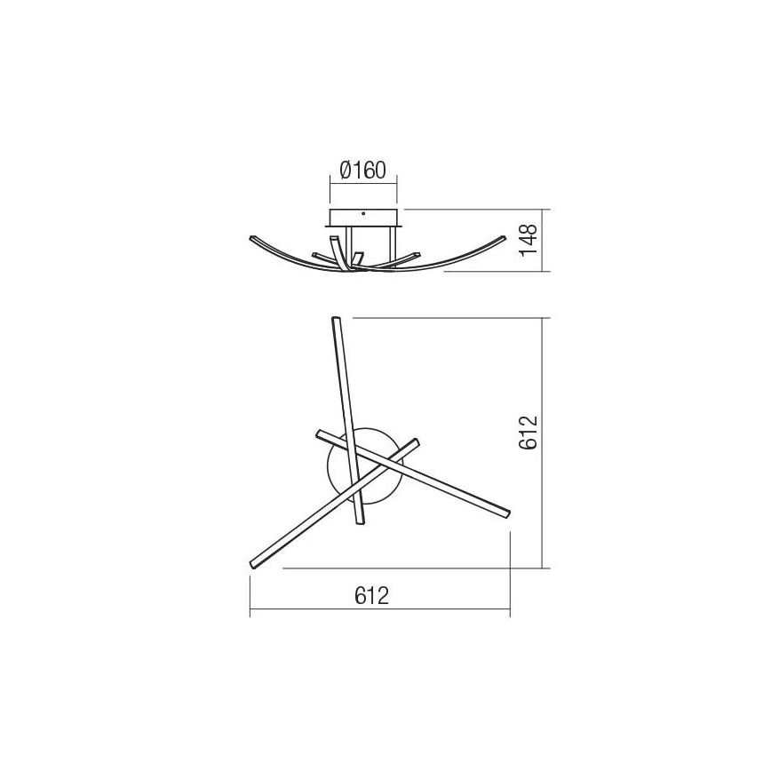 Redo 01-2185 - LED Плафониера SPATHA 3xLED/6W/230V 3000K златист