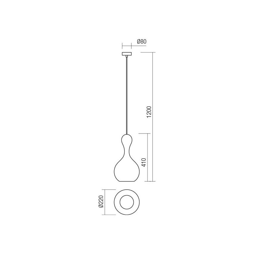 Redo 01-2259 - Пендел LOB 1xE27/42W/230V Ø 22 см сив