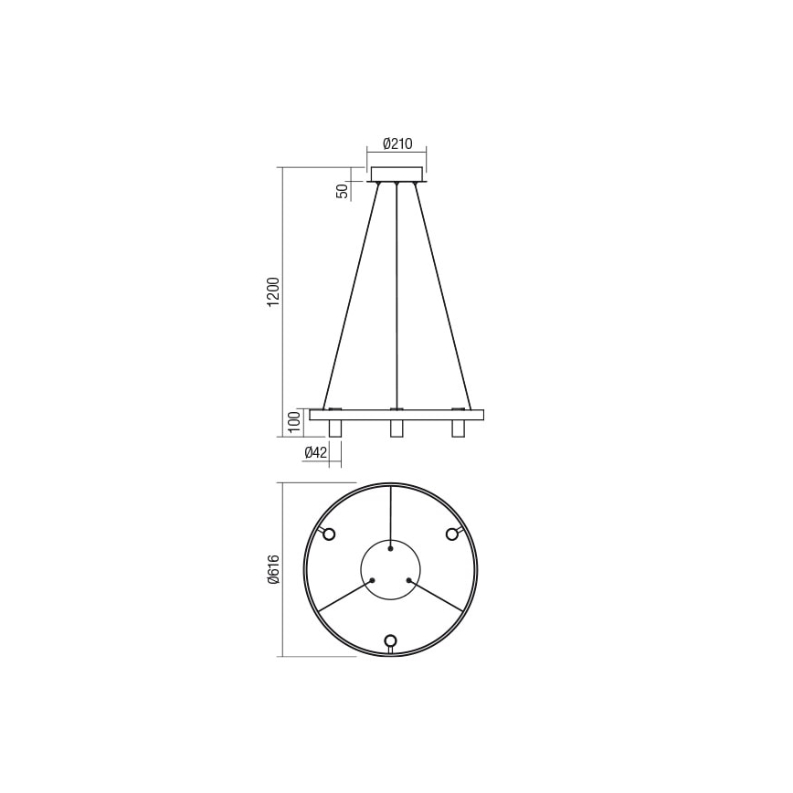 Redo 01-2490 - LED Пендел SUMMIT LED/38W/230V CRI 90 Ø 61,6 см златист