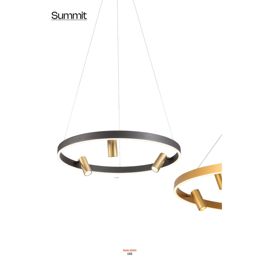 Redo 01-2492 - LED Пендел SUMMIT LED/53,5W/230V CRI 90 Ø 80,8 см златист