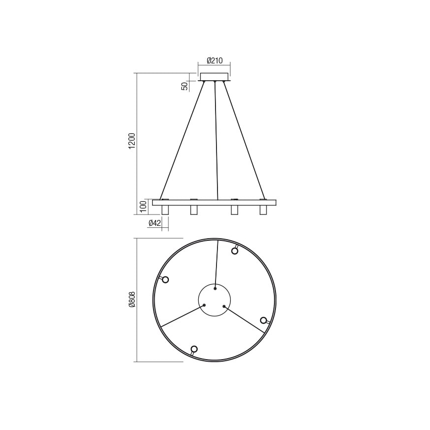 Redo 01-2492 - LED Пендел SUMMIT LED/53,5W/230V CRI 90 Ø 80,8 см златист