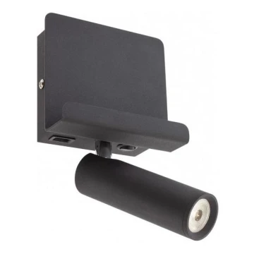 Redo 01-3084 - LED Стенен спот PANEL LED/3,5W/230V USB черен