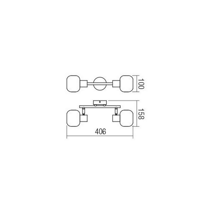 Redo 04-484 - Точково осветително тяло AMBER 2xE14/28W/230V