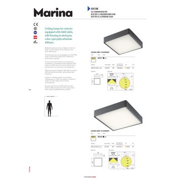 Redo 90157 - Външно LED осветление за таван MARINA 1xLED/12W/230V IP65