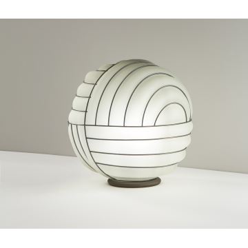 SIRU - Настолна лампа CARTESIO 1xE27/60W/230V кафяв/бял Венецианско стъкло