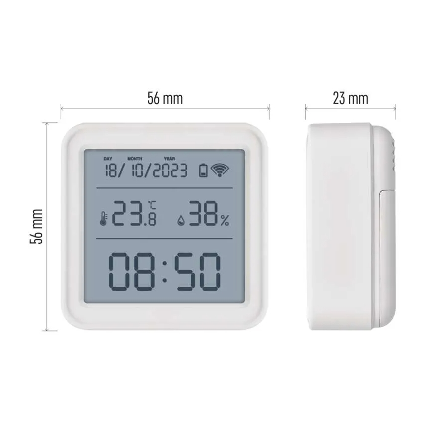 Smart дигитален термометър 3xAAA Tuya бял