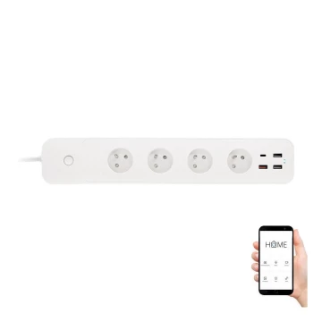 Smart удължителен кабел с превключвател 1,5 м 4Z + 4xUSB Wi-Fi