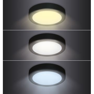 LED Плафониера LED/12W/230V 3000/4000/6000K черен кръгъл