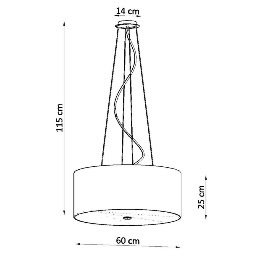 Висящ полилей OTTO 5xE27/60W/230V ⌀ 60см бял