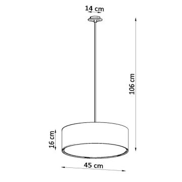 Висящ полилей ROLLO 3xE27/60W/230V ⌀ 45см бял