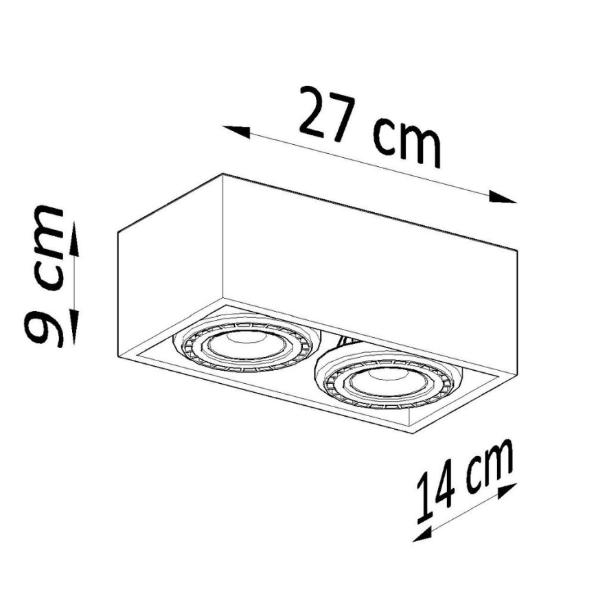 Плафон QUATRO AR111 2xGU10/40W/230V бетон