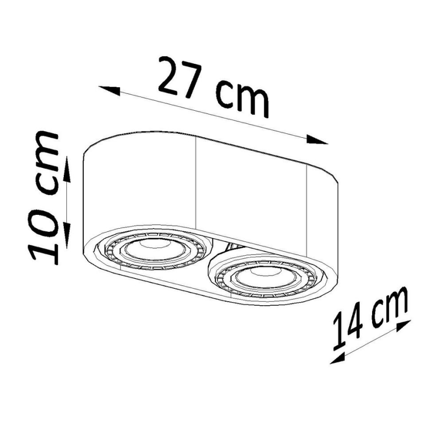 Плафон BASIC AR111 2xGU10/40W/230V бук