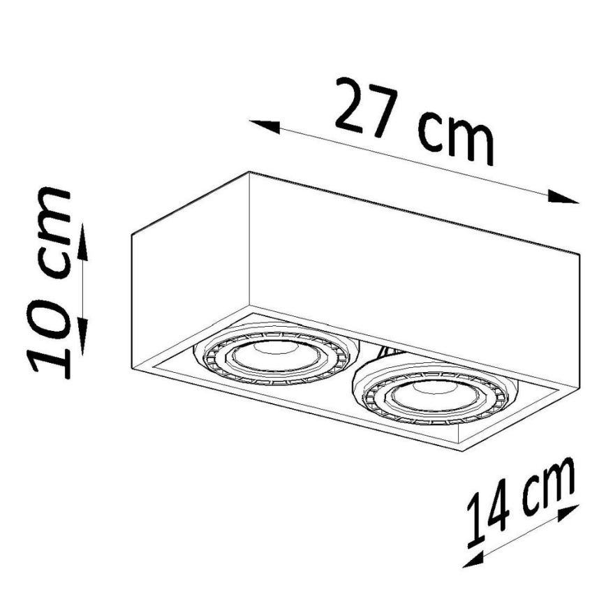 Плафон QUATRO AR111 2xGU10/40W/230V бук