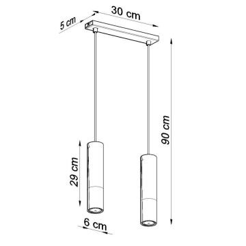 Пендел LOOPEZ 2xGU10/10W/230V черен/меден