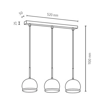 LED Пендел BALL WOOD 3xGU10/5W/230V бук - FSC сертифициран