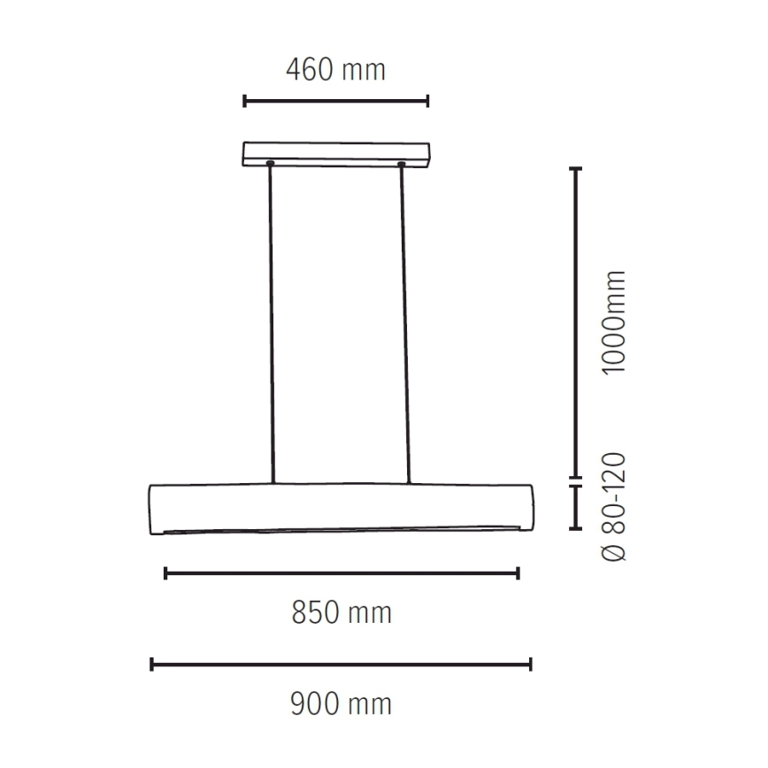 LED Димируем пендел LUCAS LED/25.5W/230V бор - FSC сертифициран