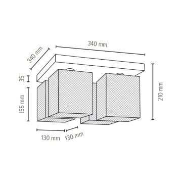 Плафониера NORMAN WOOD 4xE27/25W/230V бреза - FSC сертифицирана