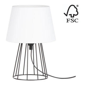 Spot-Light - Настолна лампа MANGOO 1xE27/40W/230V бяла/черна - FSC сертифицирана