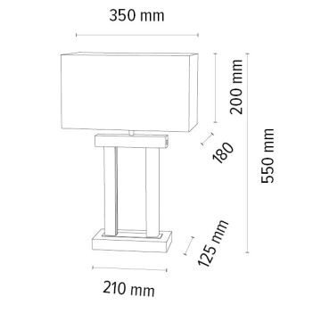 LED Димируема настолна лампа HAKON 1xE27/40W+ 2xLED/7,5W/230V 55 см дъб – FSC сертифицирано