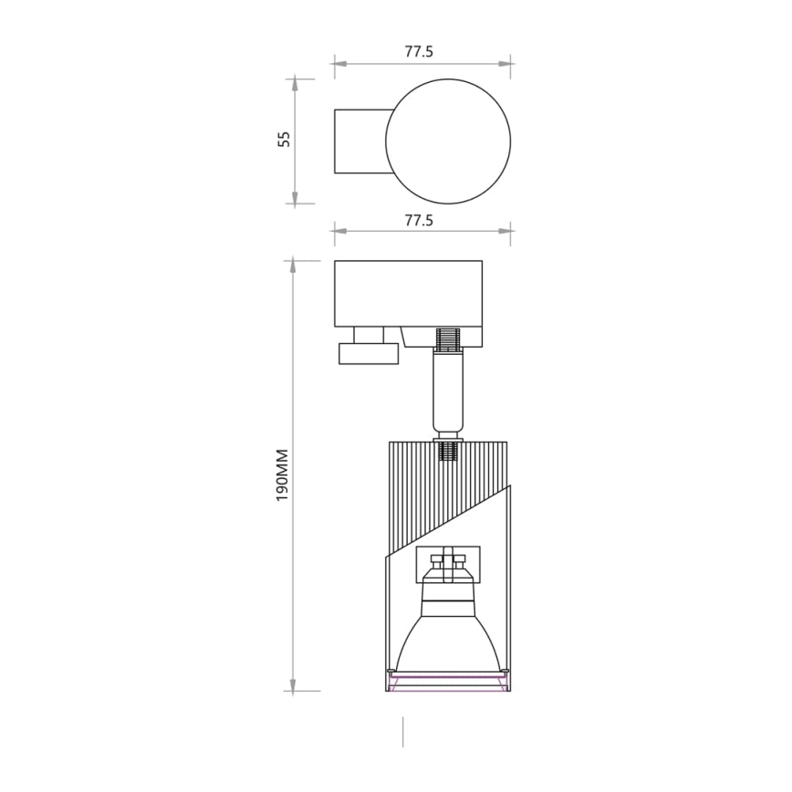 Спот NEO за релсова система 1xGU10/8W/230V черен/златист