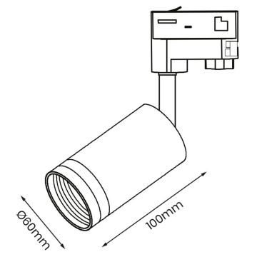 Спот за 3-фазна релсова система PIPE 1xGU10/25W/230V черен