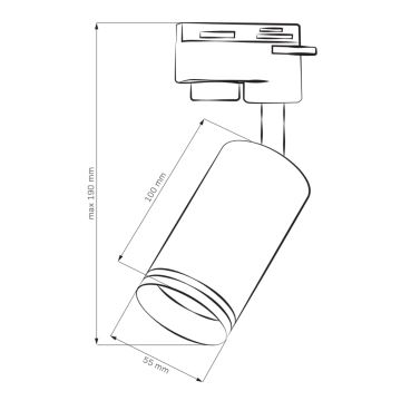 Спот за релсова система ПАРИЖ 3xGU10/10W/230V + 1 м релса система бял