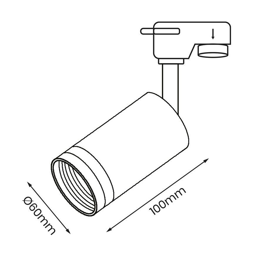 Спот за релсова система PIPE 1xGU10/25W/230V бял