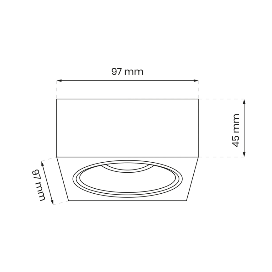 Спот за вграждане BALI 1xGU5,3/MR16/25W/12V квадратен бял