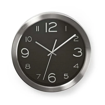 Стенен часовник 1xAA/1,5V неръждаема стомана 30см черен