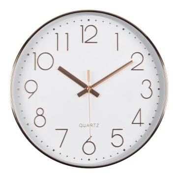 Стенен часовник 1xAA 29 см бял/розово златист