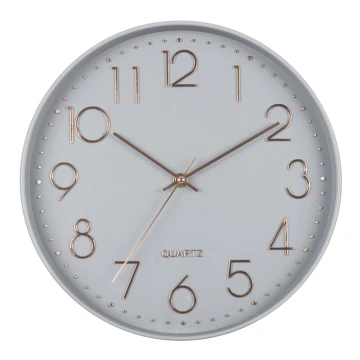 Стенен часовник 1xAA 29 см сив/розово златист