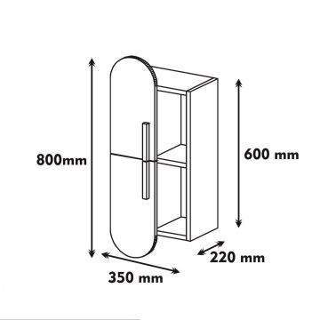 Стенен шкаф ROSE 60x35 cм кафяв/кремав