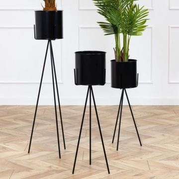 Стойка за цветя TRIPOD 110x25 см черен