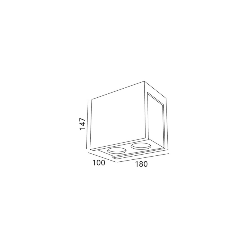 Таванна Точково осветително тяло PURO 2xGU10/25W/230V