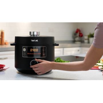 Tefal - Многофункционална електрическа тенджера TURBO CUISINE 4,8 l 1090W/230V черен