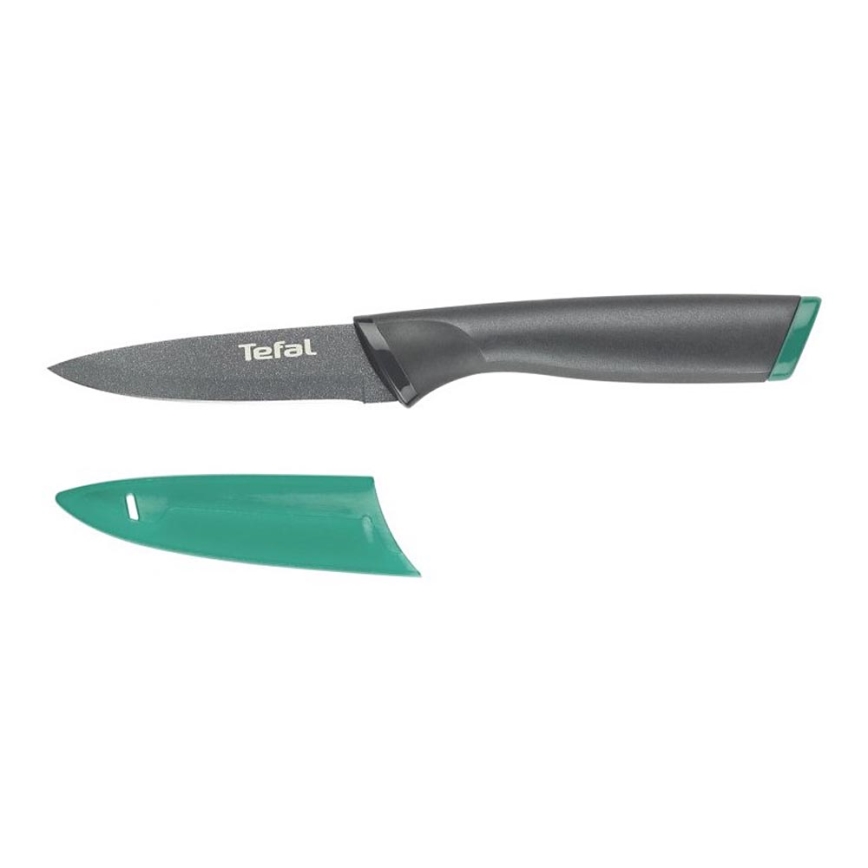 Tefal - Нож за рязане от неръждаема стомана FRESH KITCHEN 9 см сив/зелен
