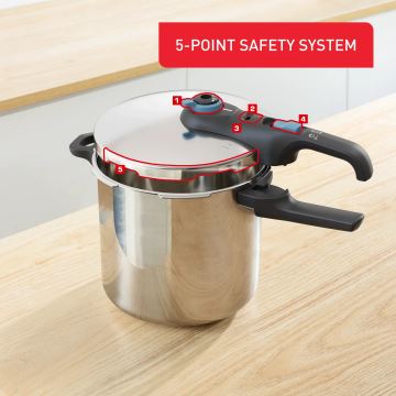 Tefal - Тенджера под налягане 8 l SECURE TRENDY неръждаем