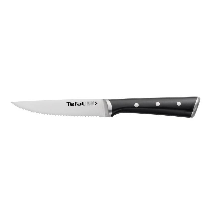 Tefal - Нож за пържоли от неръждаема стомана ICE FORCE 11 см хром/черен